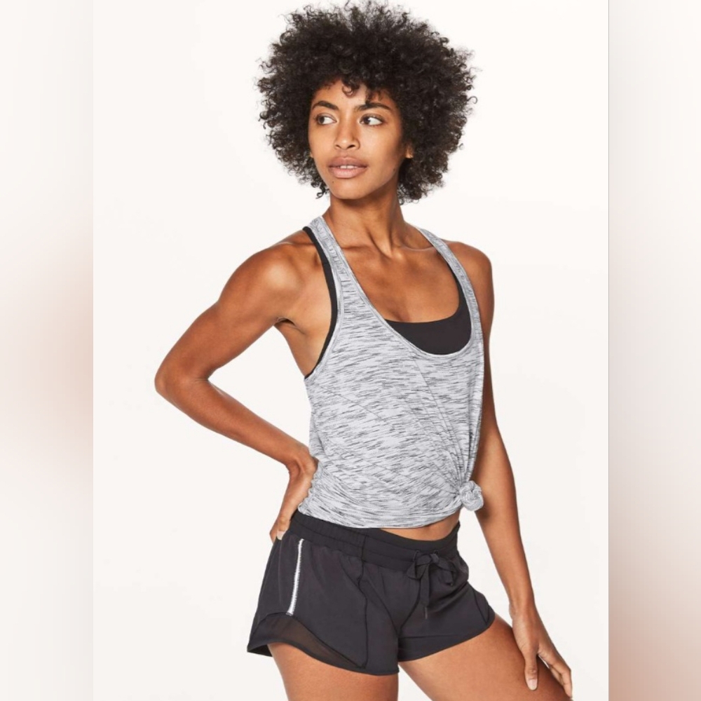 Lululemon Our Sport Tank Tiger Space Dye Black White Size 6 Pre-owned